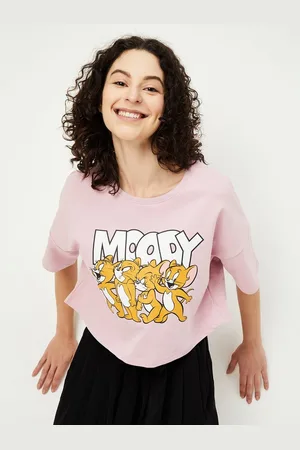 Max Collection Women Tom & Jerry Graphic Printed Round Neck Cotton T-shirt