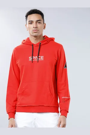 Highlander Men Typography Printed Hood Pullover Sweatshirt