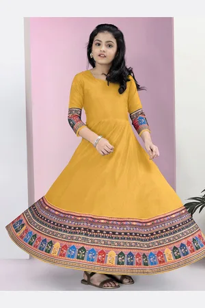 BAESD Girls Printed Fit & Flare Maxi Dress