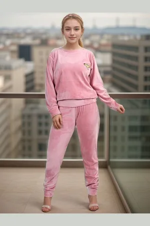 BAESD Girls Round Neck Sweatshirt With Jogger