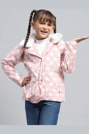 Monte Carlo Girls Lapel Collar Polka Dots Printed Casual Padded Jacket