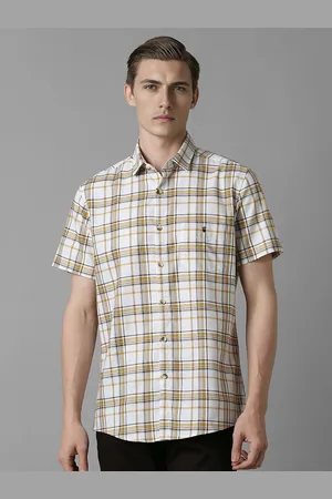 Louis Philippe Men Slim Fit Tartan Checks Opaque Checked Casual Shirt