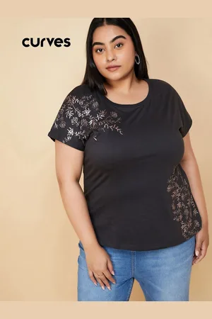 Max Collection Women Floral Printed Round Neck Cotton T-shirt