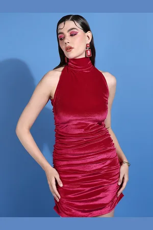 Golden Kite Women Velvet Bodycon Mini Dress