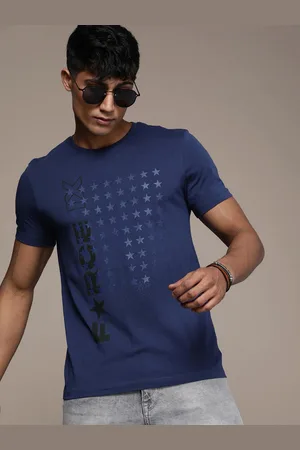 FORCE IX Men Geometric Printed Pure Cotton T-shirt