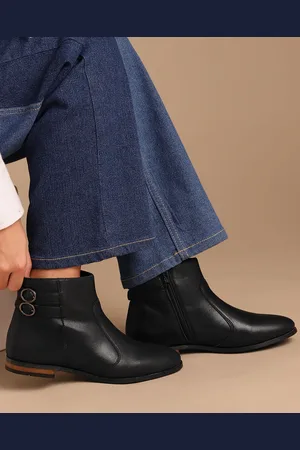 DressBerry Women Mid Top Buckle Detail Regular Boots