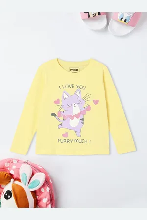 Max Collection Girls Graphic Printed Round Neck Cotton T-shirt