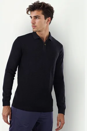 Celio Men Solid Polo Collar Cotton T-shirt