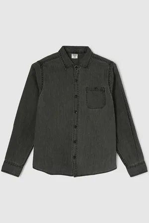 Max Collection Boys Spread Collar Solid Cotton Casual Shirt