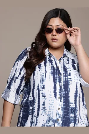 Roadster The Lifestyle Co. Plus Size Tie & Dye Casual Shirt