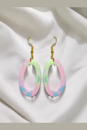 AccessHer Oval Ceramic Drop Earrings