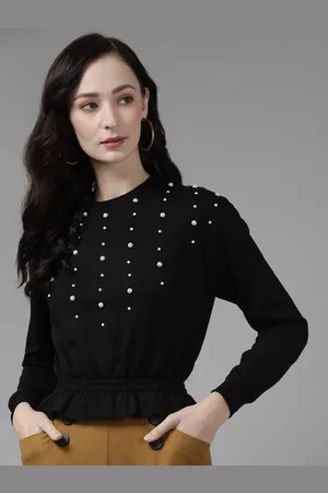 Cayman Women Solid Round Neck Cotton Pullover Sweatshirt