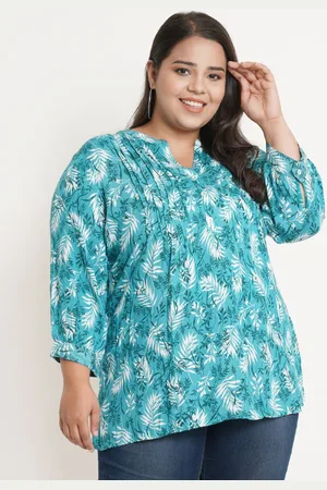 Sztori Women Plus Size Ethnic Motifs Printed Top
