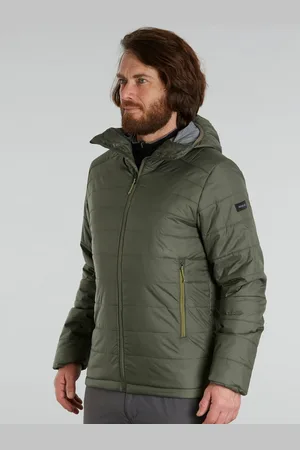 DECATHLON Men Solid Khaki Upto -5 Degrees Hooded Synthetic Puffer Jacket