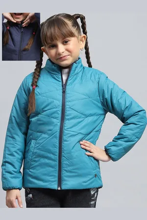 Monte Carlo Girls Mock Collar Solid Casual Padded Reversible Jacket