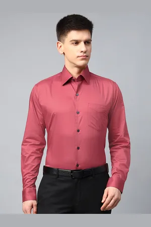 HANCOCK Men Premium Slim Fit Solid Pure Cotton Spread Collar Formal Shirt