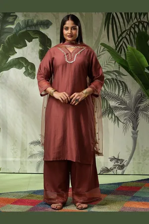Bani Women Plus Size Straight Gotta Patti Kurta with Palazzos & Dupatta