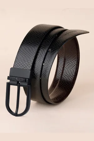 LOUIS STITCH Men Textured Leather Reversible Formal Belt