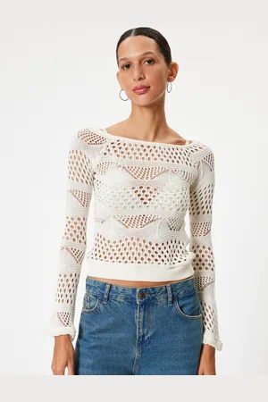 Koton Women Self Design Round Neck Crop Top