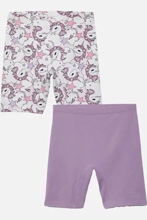 mackly Girls Pack Of 2 Printed Mid-Rise Shorts