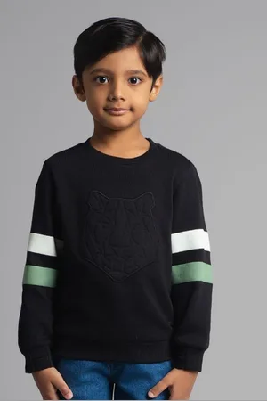 Ed-a-Mamma Boys Solid Embroidered Cotton Looper Pullover Sweatshirt