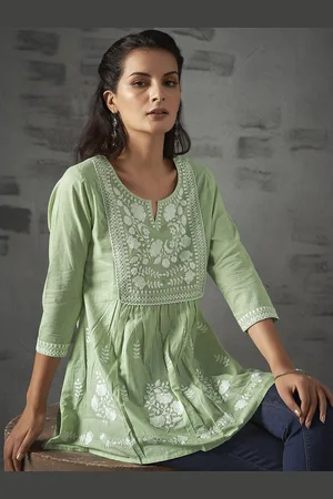 Anouk Floral Embroidered Cotton A-Line Tunic