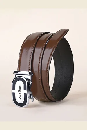 LOUIS STITCH Premium VT Leather Men Auto Lock Buckle Belt