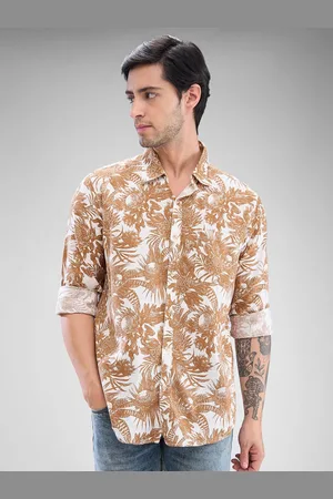SPYKAR Men Slim Fit Floral Printed Opaque Spread Collar Casual Shirt