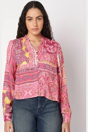 VERO MODA Women Ethnic Motifs Printed Mandarin Collar Top