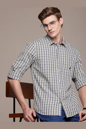 Nautica Men Smart Slim Fit Checked Pure Cotton Casual Shirt