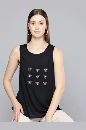 Scouph Honey Bee Embroidered Tank Top