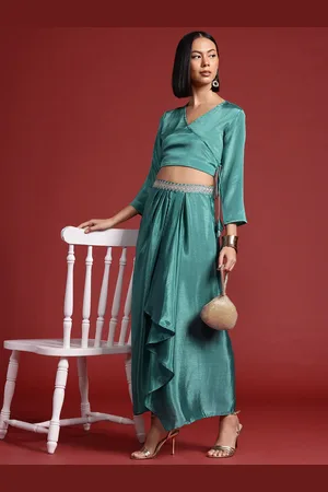 all about you Embroidered Detail Wrap Ethnic Co-ords