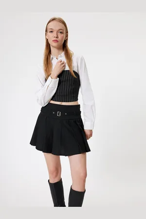Koton Women Pleated A-Line Mini Skirts