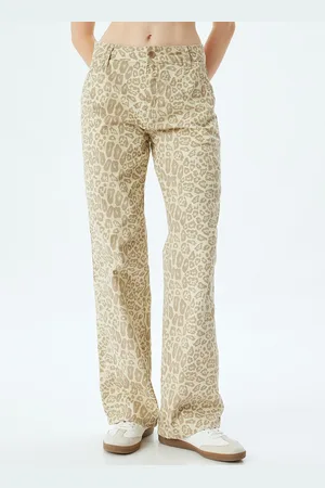 Koton Women Mid-Rise Animal Printed Trousers