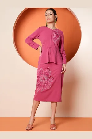 Antheaa Embellished stretchable Top With Skirt Co-Ords