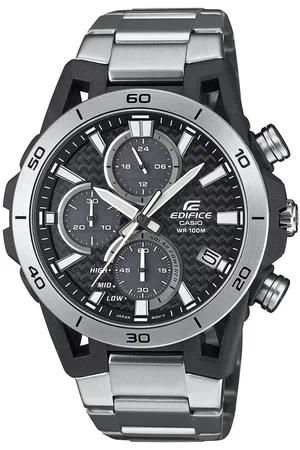Casio Men Dial & Stainless Steel Cuff Straps Analogue Chronograph Solar Powered Watch ED628