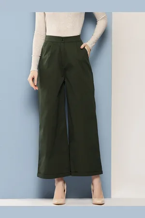 Chemistry Women Pure Cotton Wide Leg Trousers