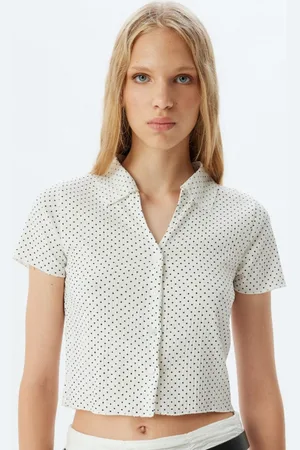 Koton Women Polka Dot Printed Shirt Style Top