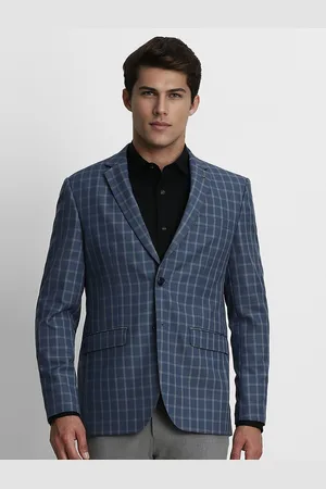 Louis Philippe Men Checked Single-Breasted Slim-Fit Blazer