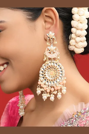 Fida Gold Plated Contemporary Chandbalis Earrings