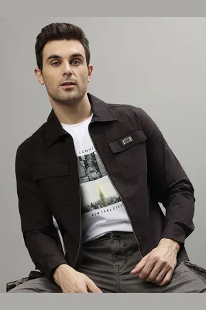 ICONIC Men Spread Collar Solid Cotton Casual Shirt