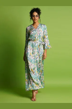 Globus Floral Print Bell Sleeve Maxi Dress
