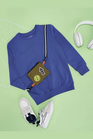 Pantaloons Boys Solid Round Neck Pure Cotton Sweatshirt