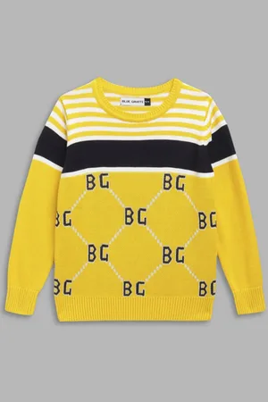 Blue Giraffe Boys Colourblocked Pullover Pure Cotton Sweater