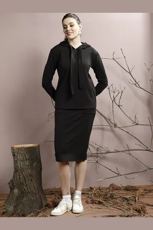 ATHENA Fleece Hooded Sweatshirt & Midi Skirt