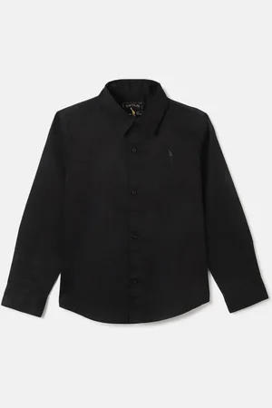 Blue Giraffe Boys Cutaway Collar Solid Cotton Casual Shirt