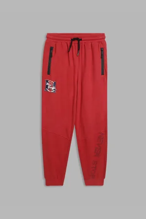 Blue Giraffe Boys Cotton Solid Straight Fit Joggers