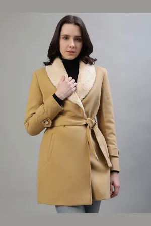 ICONIC Women Shawl Collar Hip-Length Overcoat
