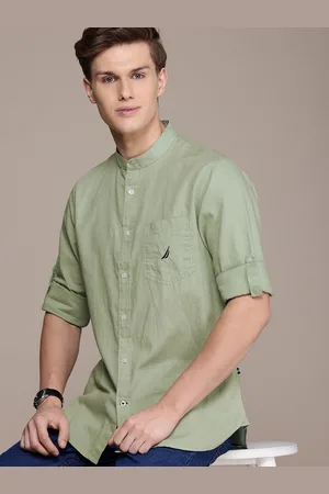 Nautica Men Smart Slim Fit Cotton Linen Casual Shirt