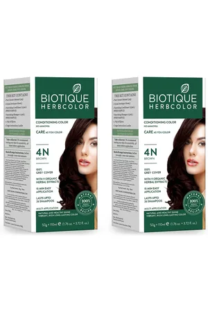 Biotique Set of 2 Hair Conditioning Herbcolor - Brown 4N